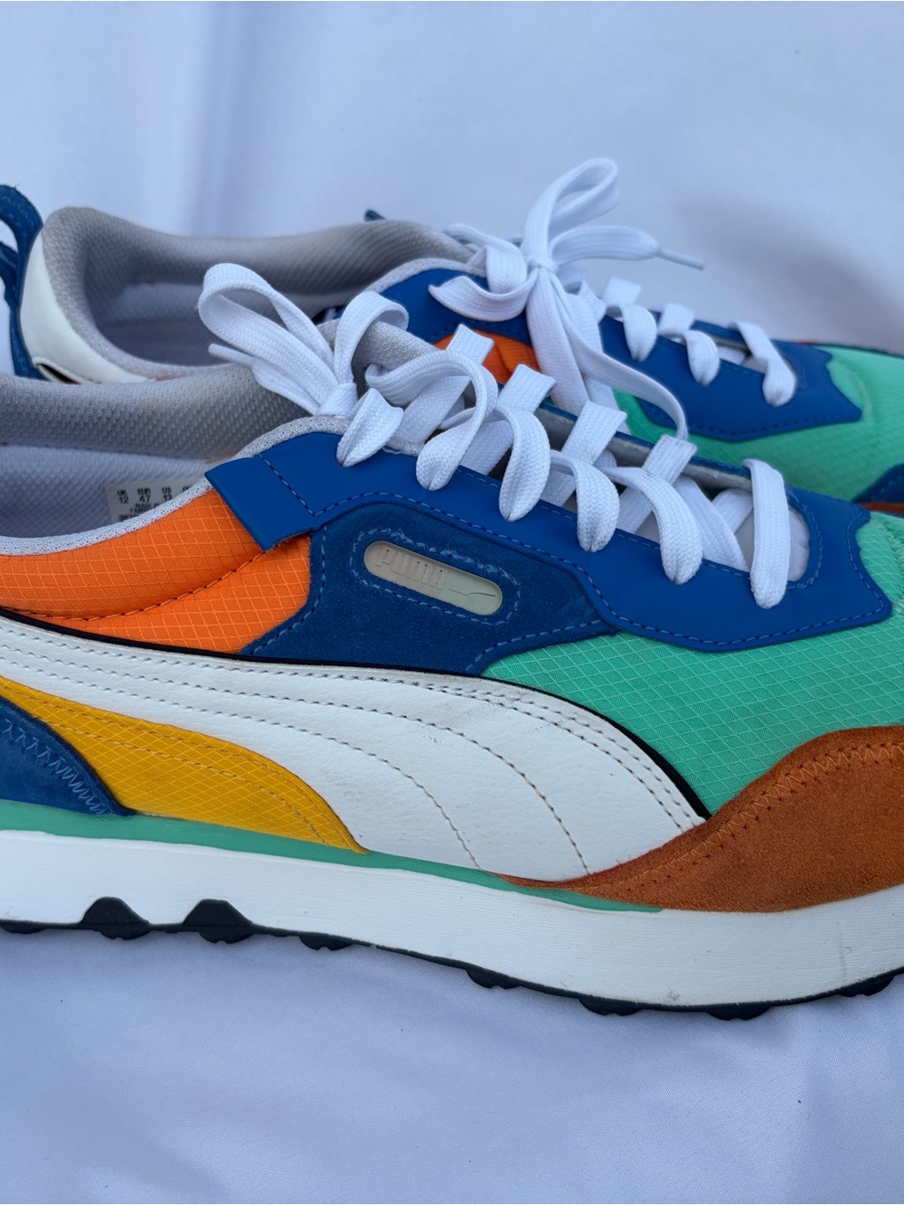 Puma Men’s  Colorblock Runner Sneakers - White/Blue/Orange/Green/Brown/Yellow